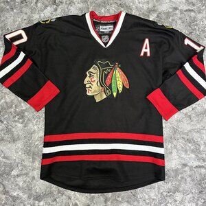 Vtg Chicago Blackhawks Patrick Sharp #10 NHL Reebok Jersey Black Sz- 52